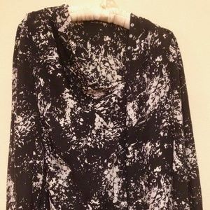 100% Silk Blouse with Asymmetrical Snap Closures